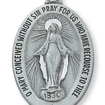 Pewter Miraculous Medal with 18 inch chain
