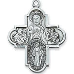Sterling Silver Four-Way Medal on 18 inch chain