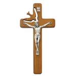 Holy Spirit Wood Crucifix - 8 inch