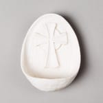 Antique White Cross Holy Water Font 
