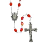 SS 6MM Aurora Borealis Ruby Rosary