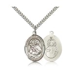 Sterling Silver Our Lady of Mount Carmel Pendant w/ chain