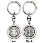 St. Benedict Rotating Keychain - Oxidized