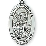 Sterling Silver St. Michael Medal with 18 inch chain
