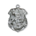 Pewter St. Michael Medal w/ 24 inch chain