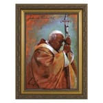Pope John Paul II Oil Painting by James Langley w/ Gold Frame (7x10)