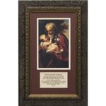 St. Joseph (Matted with Prayer in Dark Ornate Frame) 8x14