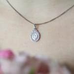 Sterling Silver Swarovski Miraculous Medal Necklace