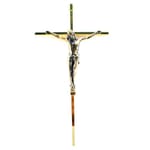 Gold Crucifix w/ Bronze Corpus - 10 inch