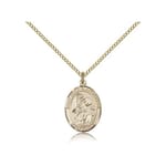 San Gabriel Arc&aacute;ngel - medalla con cadena chapada en oro