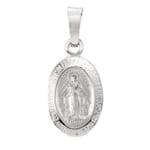 Oval Miraculous Pendant Medal-14K White Gold (no chain) [Small]