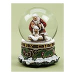 Kneeling Santa Musical Silent Night Glitterdome