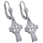 Sterling Silver Celtic Cross Drop Earrings