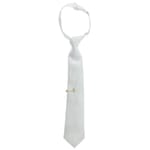 White Communion Tie with Bar Gift Set