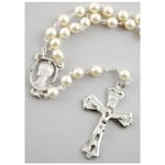 6mm Pearl Rosary w/ Enamel Crucifix 