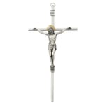 All Silver Crucifix - 8 inch