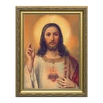Antique Sacred Heart w/ Gold Frame 