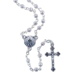 Baptism Rosary - 15 inch - Silver-toned Filigree Beads