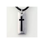 Black Cross Tablet Pendant