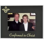 Black Personalized Confirmation Black and Gold Metal Frame  4x6