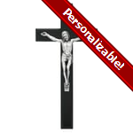 Black/Silver Crucifix - 10 inch