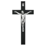 Black/Silver Crucifix - 10 inch