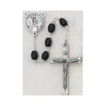 Black Wood Pewter Rosary
