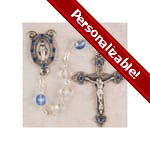 PERSONALIZE: Blue-Crystal Rosary with Blue Stones