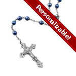 PERSONALIZE: Blue Glass Beads Rosary