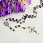 Bohemian Glass Birthstone Rosary – Amethyst / February