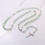 Bohemian Glass Birthstone Rosary – Peridot / August