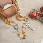 Bohemian Glass Birthstone Rosary – Topaz / November