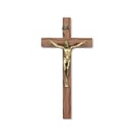 Carved Walnut Crucifix 10 inch
