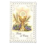 Chalice and Grapes First Communion Lace Holy Card
