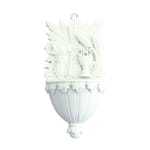 Communion Font with Grains of Wheat and Chalice - White Alabaster - 6 Inches