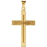Cross Pendant with Faceted Design -14K Gold