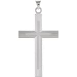 Cross Pendant with Faceted Design -14K White Gold