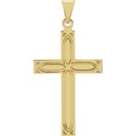 Cross Pendant with Mandorla Design-14K Gold