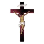 Hand-painted Alabaster Crucifix   -14 Inch