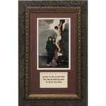 Crucifixion (Matted with Prayer in Dark Ornate Frame) 8x14