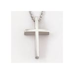 Deep and Narrow Cross Sterling Silver Pendant