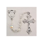 Deluxe Pewter 6mm Crystal Rosary 