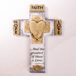 Faith, Hope and Love Marriage Cross - 10.5 inch  