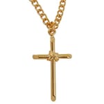 Fancy Cross with Rhodium Gold Plated Pendant