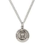 First Communion Sterling Silver Small Round Medal  