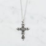 Fleur-de-Lis Cross Sterling Silver Pendant