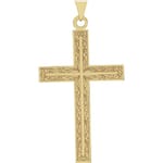 Floral Cross Pendant -14K Gold