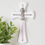 Girl Cross on White Wood