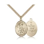 Gold Filled Guardian Angel Pendant  U.S. Army Insignia w/ chain