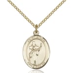 Gold Filled St. Aidan Of Lindisfarne Pendant w/ Chain
